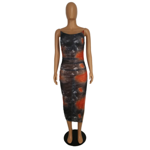 European And American Women's Strapless Tie-dye Dress - Image 4