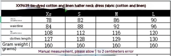 Fashion Casual Cotton And Linen Tie-dye Hanging Collar Dress - Image 5