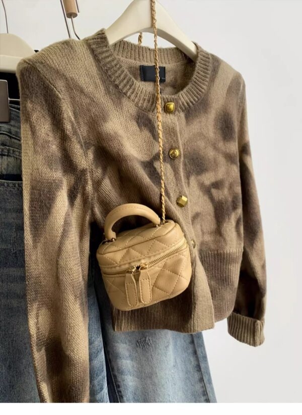 Tie-Dye Cropped Sweater Coat – Autumn & Winter Must-Have - Image 3