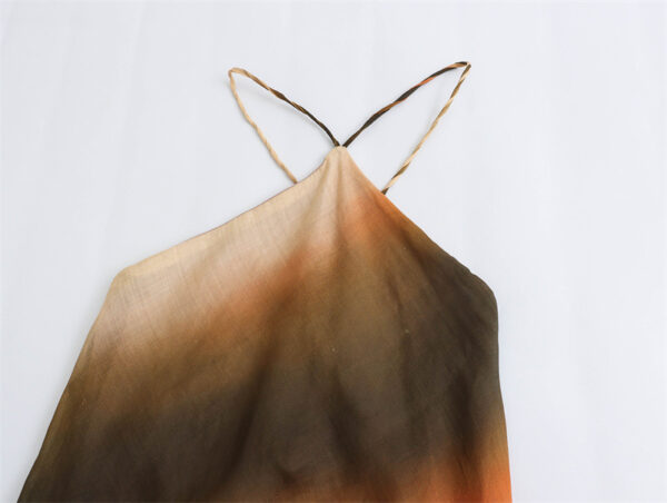 Fashion Casual Cotton And Linen Tie-dye Hanging Collar Dress - Image 2