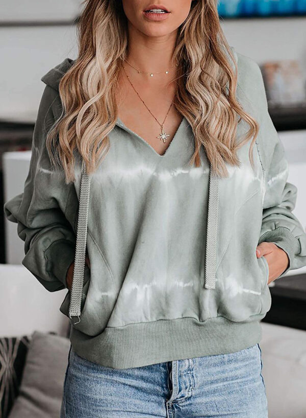 European and American Tie-Dye Loose Gradient Casual Hooded Sweater - Image 3