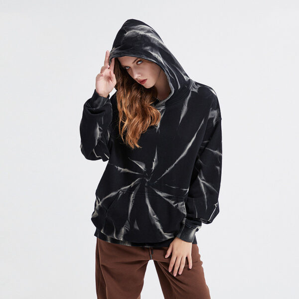 Men's And Women's High Street Washed Old Tie-dye Loose Retro Hooded Sweatshirt