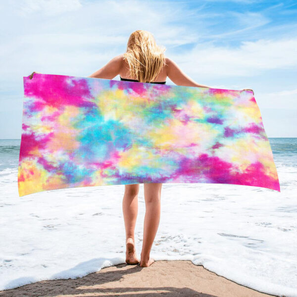 Microfiber Square Beach Towel Towel Material Square Towel Tie-Dye Series - Image 6