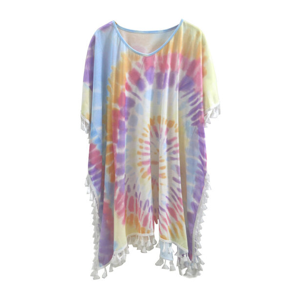 Beach Cover-up Tie-dye Tassel Bikini Beach Skirt For Women - Image 4