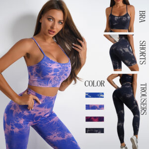 DyeVerse Women’s Tie-Dye Print Yoga Suit – Fitness Sports Set
