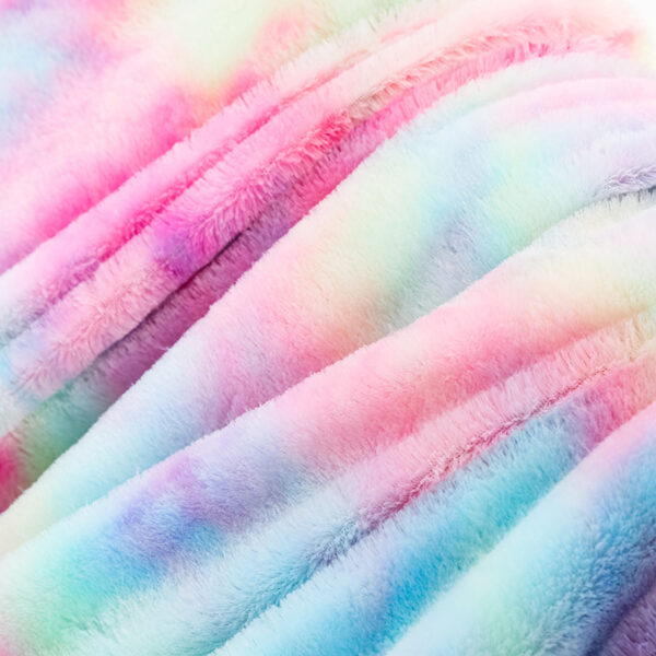 New Rainbow Tie Dye Polyester Double Layer Blanket - Image 4
