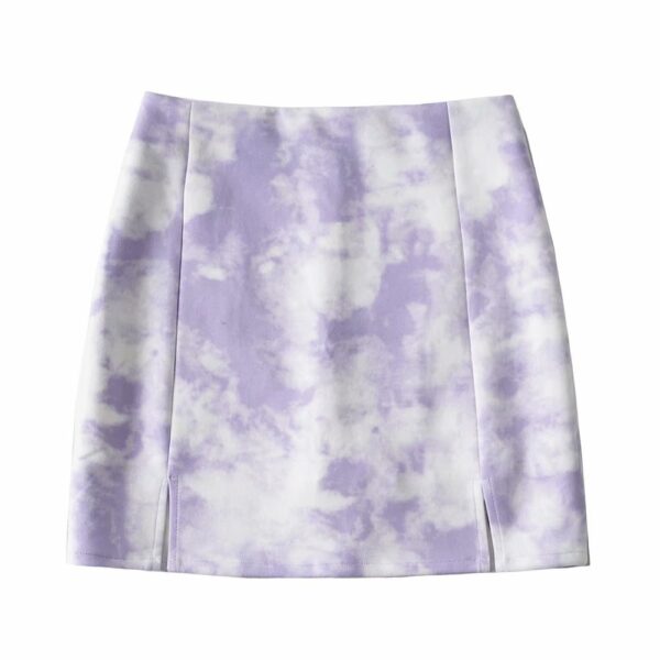 Suede Tie-Dye Skirt – Women’s A-Line Mini - Image 2