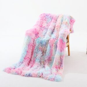 Plush Double-Layer Blanket – Tie-Dye Sofa Throw