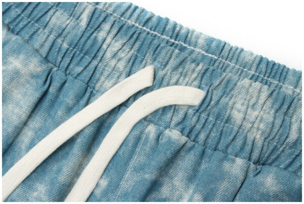 Tie-Dye Washed And Fried Flower Denim Five-Point Pants Loose Straight Casual Shorts For Men And Women - Image 2