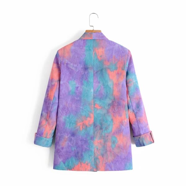 One Button Tie-Dye Corduroy Blazer - Image 2