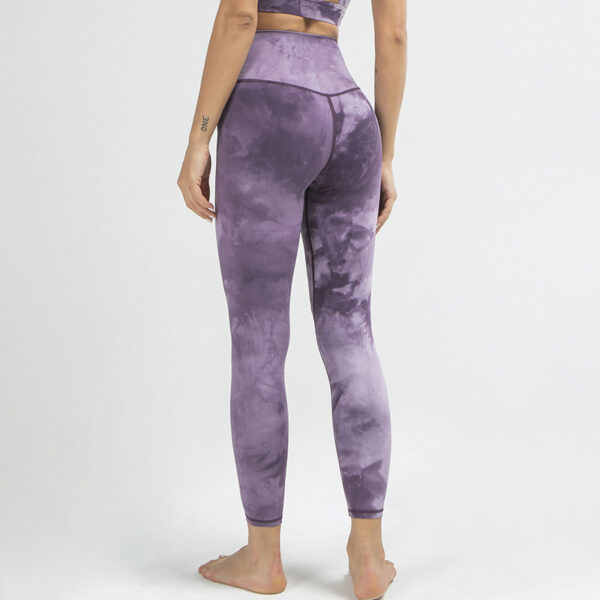 Stretchy Buttocks And Abdomen Yoga Pants Tie-Dye Nylon Sports Yoga Wear - Image 6