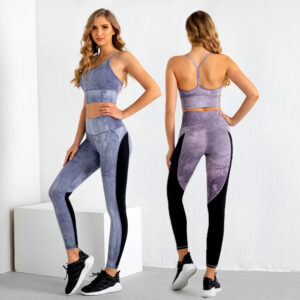 Tie-dye Two-piece Gym Suit