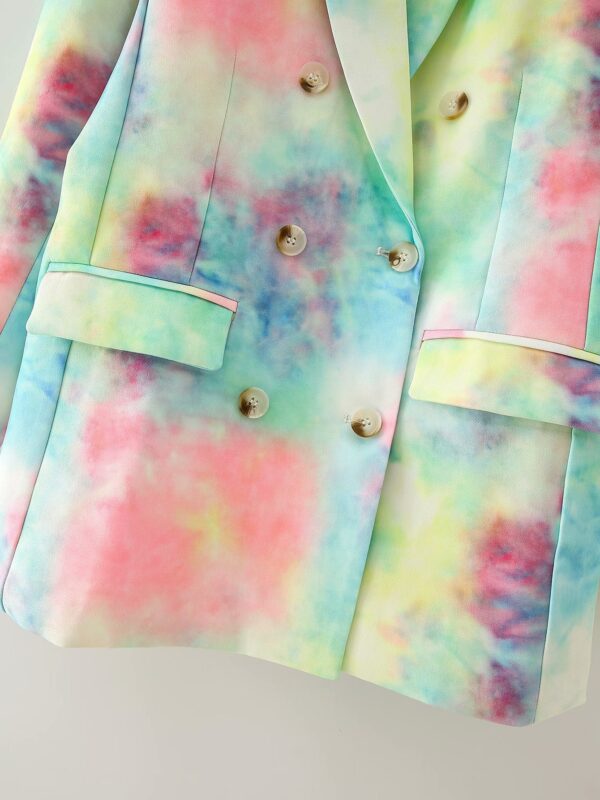 Colorful Tie-Dye Suit Fashion Casual Loose Double-Breasted Suit Jacket - Image 5