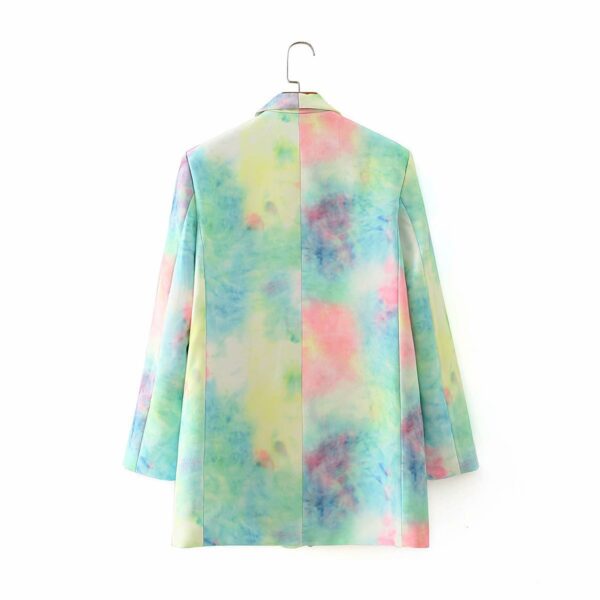 Colorful Tie-Dye Suit Fashion Casual Loose Double-Breasted Suit Jacket - Image 6