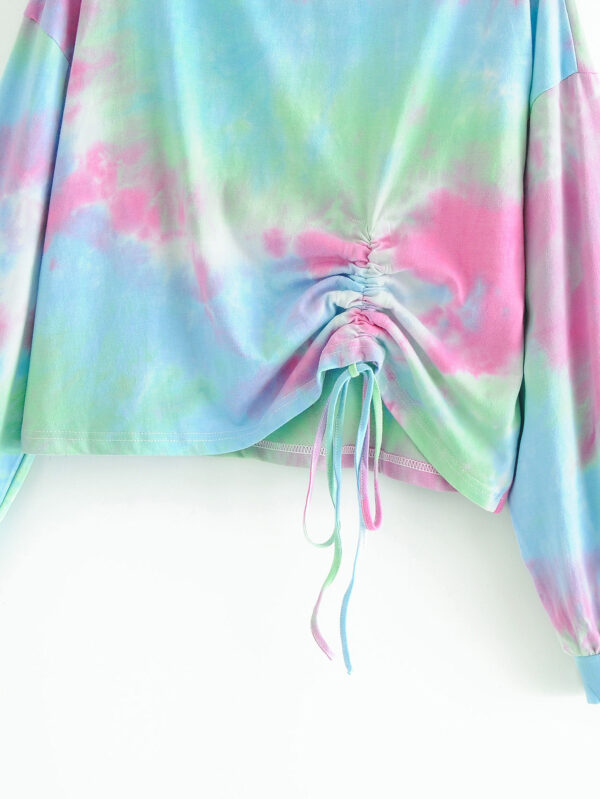 Tie-dye printed drawstring hoodie - Image 2