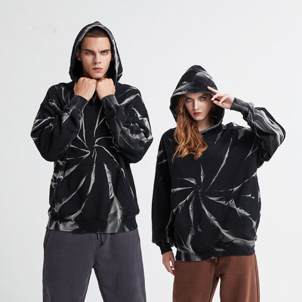 Men's And Women's High Street Washed Old Tie-dye Loose Retro Hooded Sweatshirt - Image 4