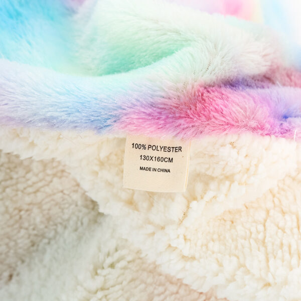 New Rainbow Tie Dye Polyester Double Layer Blanket - Image 9