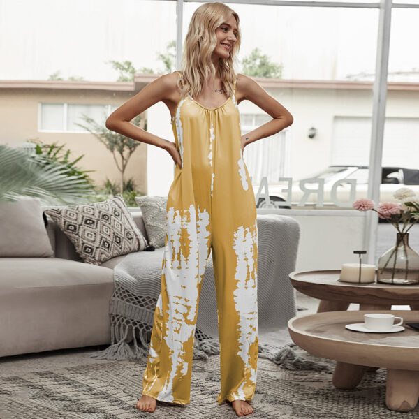 Summer European & American Tie-Dye Printed Gallus Jumpsuit for Women - Image 4