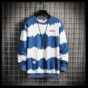 Two-Tone Tie-Dye Plus Size Loose Casual Men's Sweater