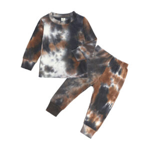 Tie-Dye Pit Strip Cotton Suit for Boys and Girls (Ages 3–8)