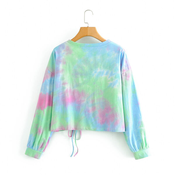 Tie-dye printed drawstring hoodie - Image 4