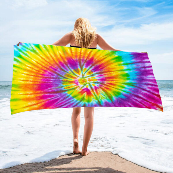 Microfiber Square Beach Towel Towel Material Square Towel Tie-Dye Series - Image 8
