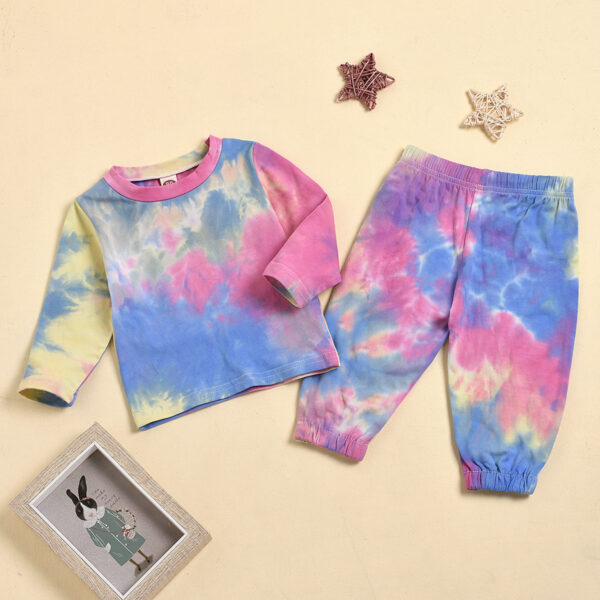 Tie-dye two-piece spring and autumn long sleeve suit