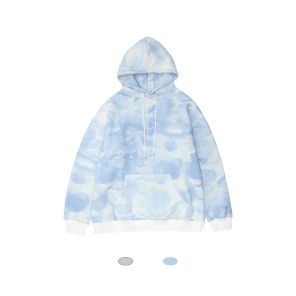Tie-dye Bear Men's And Women's Street Trend Fleece Hooded Sweater - Image 4