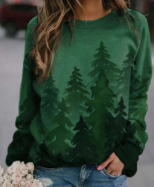🎄 Tie-Dye Printed Christmas Tree Sweater - Image 3