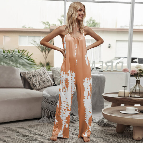Summer European & American Tie-Dye Printed Gallus Jumpsuit for Women - Image 2