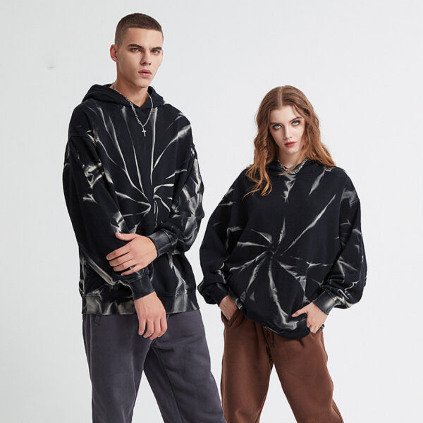 Men's And Women's High Street Washed Old Tie-dye Loose Retro Hooded Sweatshirt - Image 6