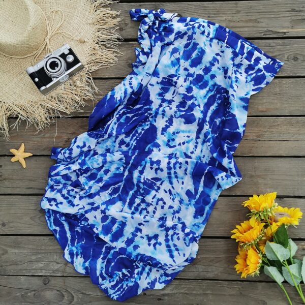 Tie Dye High Waist Sling Bikini Three Piece - Image 6