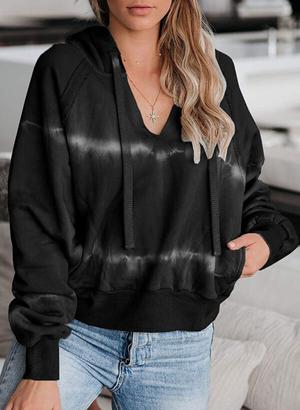 European and American Tie-Dye Loose Gradient Casual Hooded Sweater - Image 6