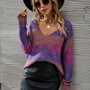 Tie-Dye Gradient Sweater Pullover