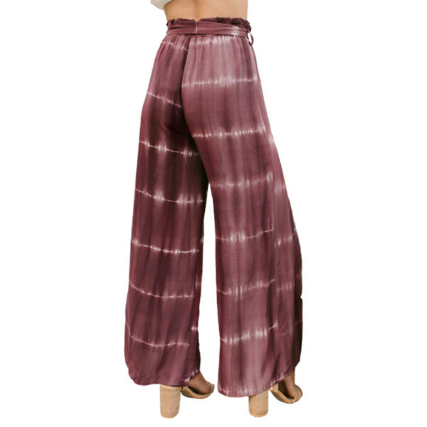 Lace-up Trousers Tie-dye Print Wide Leg Pants Women - Image 5