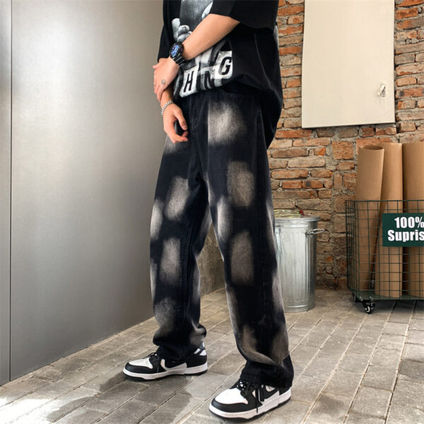 High Street Tie-dye Hip-hop Jeans For Men And Women Straight - Image 2