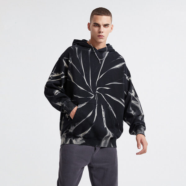 Men's And Women's High Street Washed Old Tie-dye Loose Retro Hooded Sweatshirt - Image 3