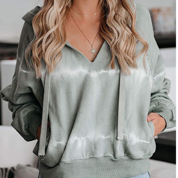 European and American Tie-Dye Loose Gradient Casual Hooded Sweater - Image 4