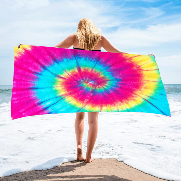 Microfiber Square Beach Towel Towel Material Square Towel Tie-Dye Series - Image 5