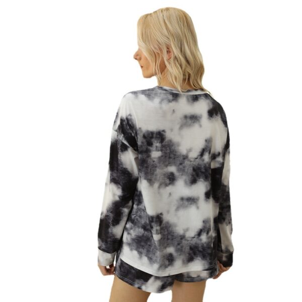 Tie-dye Long Sleeve T-shirt Shorts Set - Image 4