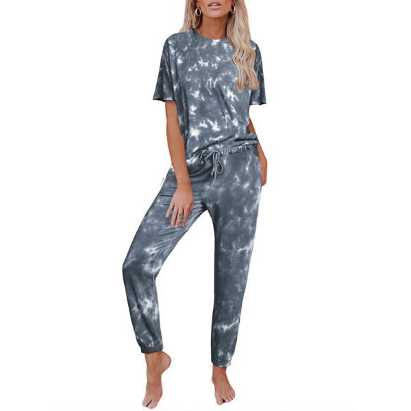 Tie Dye Print One Piece Pajamas Loungewear - Image 7