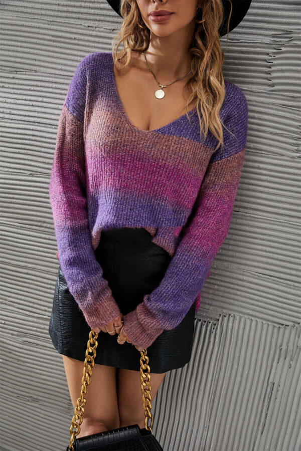 Tie-dye Sweater Pullover Irregular Gradient - Image 4