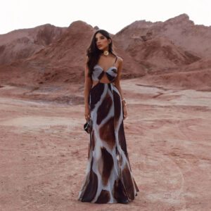 Tie-Dye Spaghetti Strap Sleeveless Vacation Dress