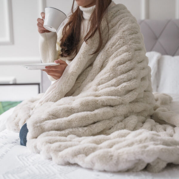 Sofa Blanket Soft Upholstery Blanket Stretch Rabbit Fur Tie-dye - Image 7