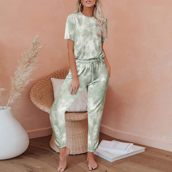 Tie Dye Print One Piece Pajamas Loungewear - Image 3