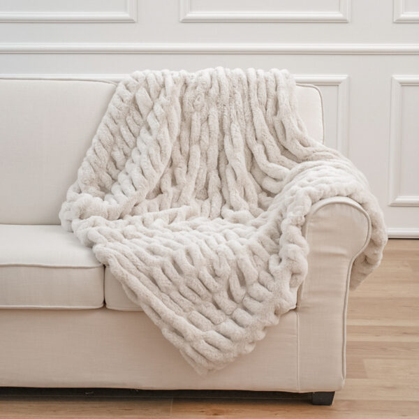 Sofa Blanket Soft Upholstery Blanket Stretch Rabbit Fur Tie-dye - Image 4