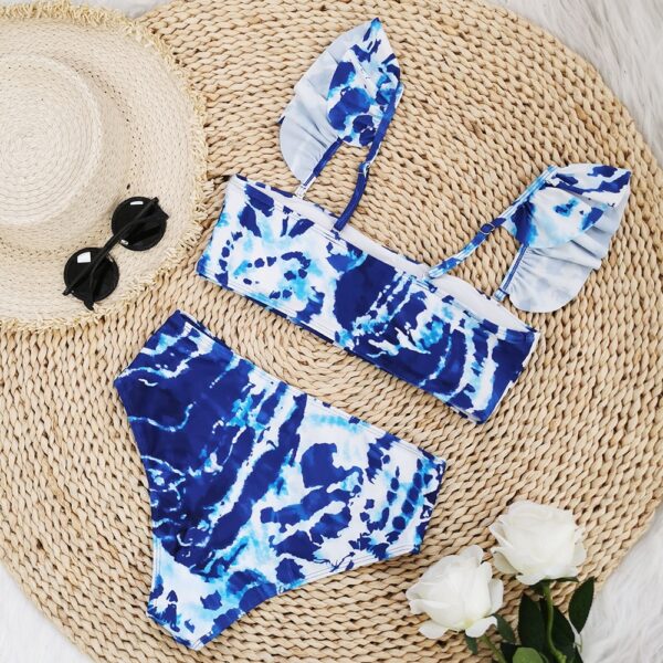Tie Dye High Waist Sling Bikini Three Piece - Image 5