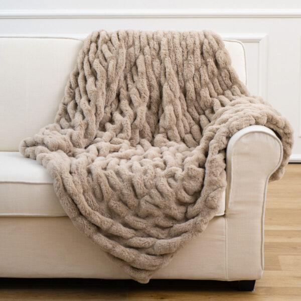 Sofa Blanket Soft Upholstery Blanket Stretch Rabbit Fur Tie-dye - Image 2