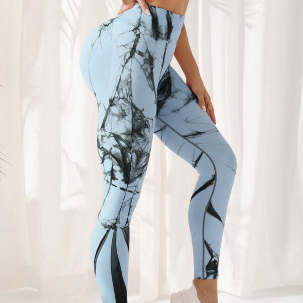 Tie-dye Leggings Spandex Yoga Pants Women's High Waist - Image 9