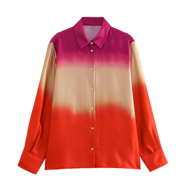 Tie-dye Printed Shirt Straight-leg Trousers Suit - Image 5